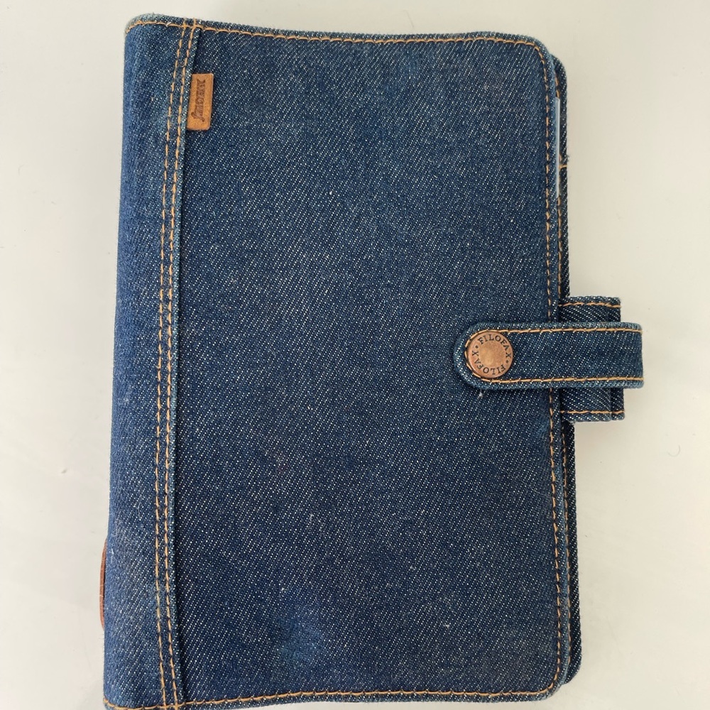 Denim personal size Filofax, very rare!